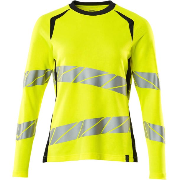 MASCOT T-shirt, langrmet Hi-Vis Gul/Mrk Marine 19091-771-17010