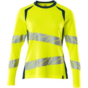 MASCOT® T-shirt, langrmet Hi-Vis Gul/Mrk Petroleum 19091-771-1744