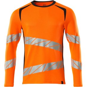 MASCOT® T-shirt, langrmet Hi-Vis Orange/Mrk Marine 19081-771-14010