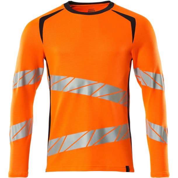 MASCOT T-shirt, langrmet Hi-Vis Orange/Mrk Marine 19081-771-14010