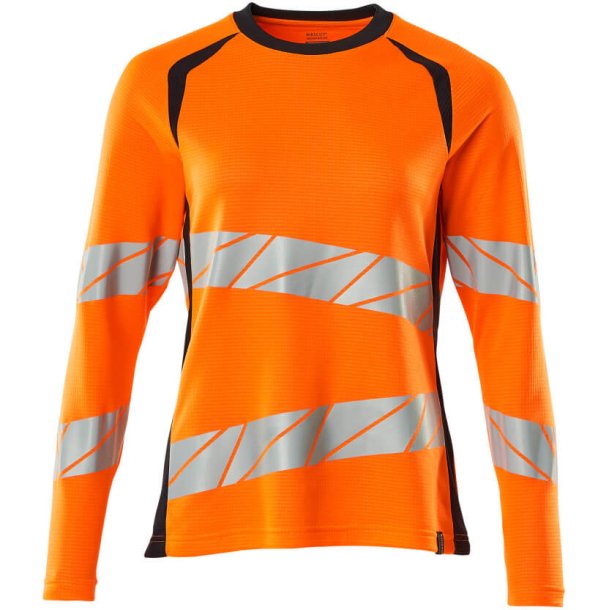 MASCOT T-shirt, langrmet Hi-Vis Orange/Mrk Marine 19091-771-14010