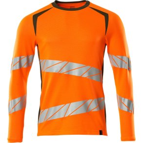 MASCOT® T-shirt, langrmet Hi-Vis Orange/Mosgrn 19081-771-1433