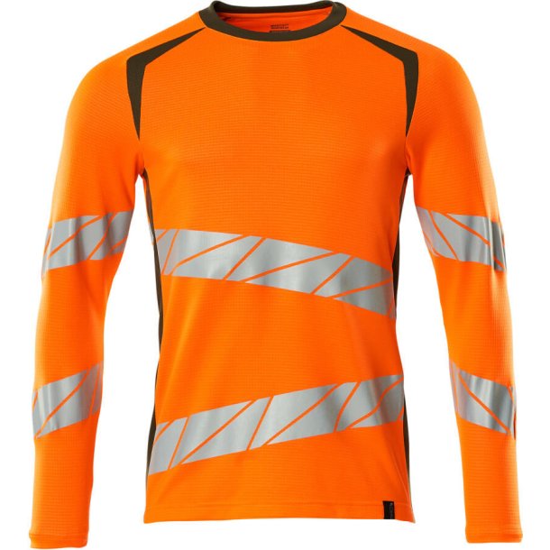 MASCOT T-shirt, langrmet Hi-Vis Orange/Mosgrn 19081-771-1433