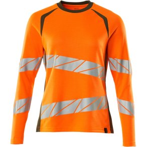 MASCOT® T-shirt, langrmet Hi-Vis Orange/Mosgrn 19091-771-1433