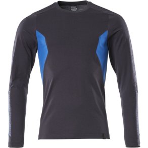 MASCOT® T-shirt, langrmet Mrk Marine/Azurbl 18381-959-01091