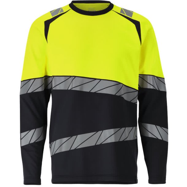 MASCOT� T-shirt, lang�rmet M�rk Marine/Hi-Vis Gul 25081-771-01017