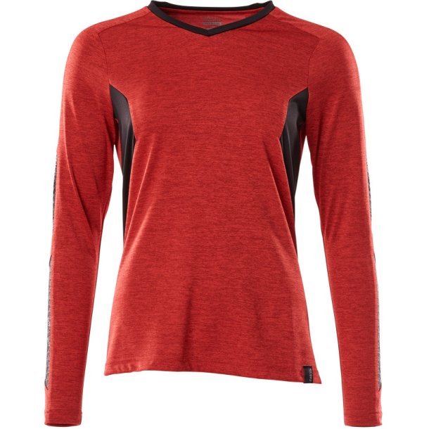 MASCOT&reg; T-shirt, langrmet Signalrd-Meleret/Sort 18091-810-20209